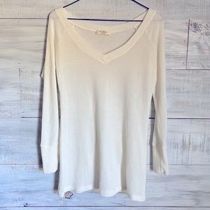 Promesa White Waffle Knit Long Sleeve Thermal
